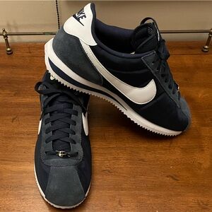 Nike Cortez Men's Dark Blue and White Suede Sneakers - Men’s Size 12